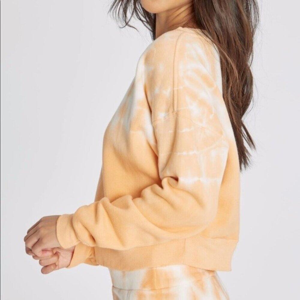 Wildfox Melon Wash Regal Sweatshirt Cropped Tie-Dye Size M NWT